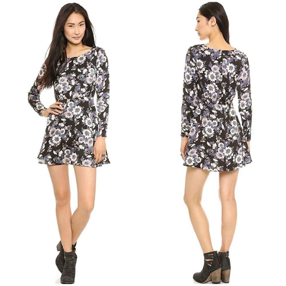 Free People Parker Ink Floral Mini Dress